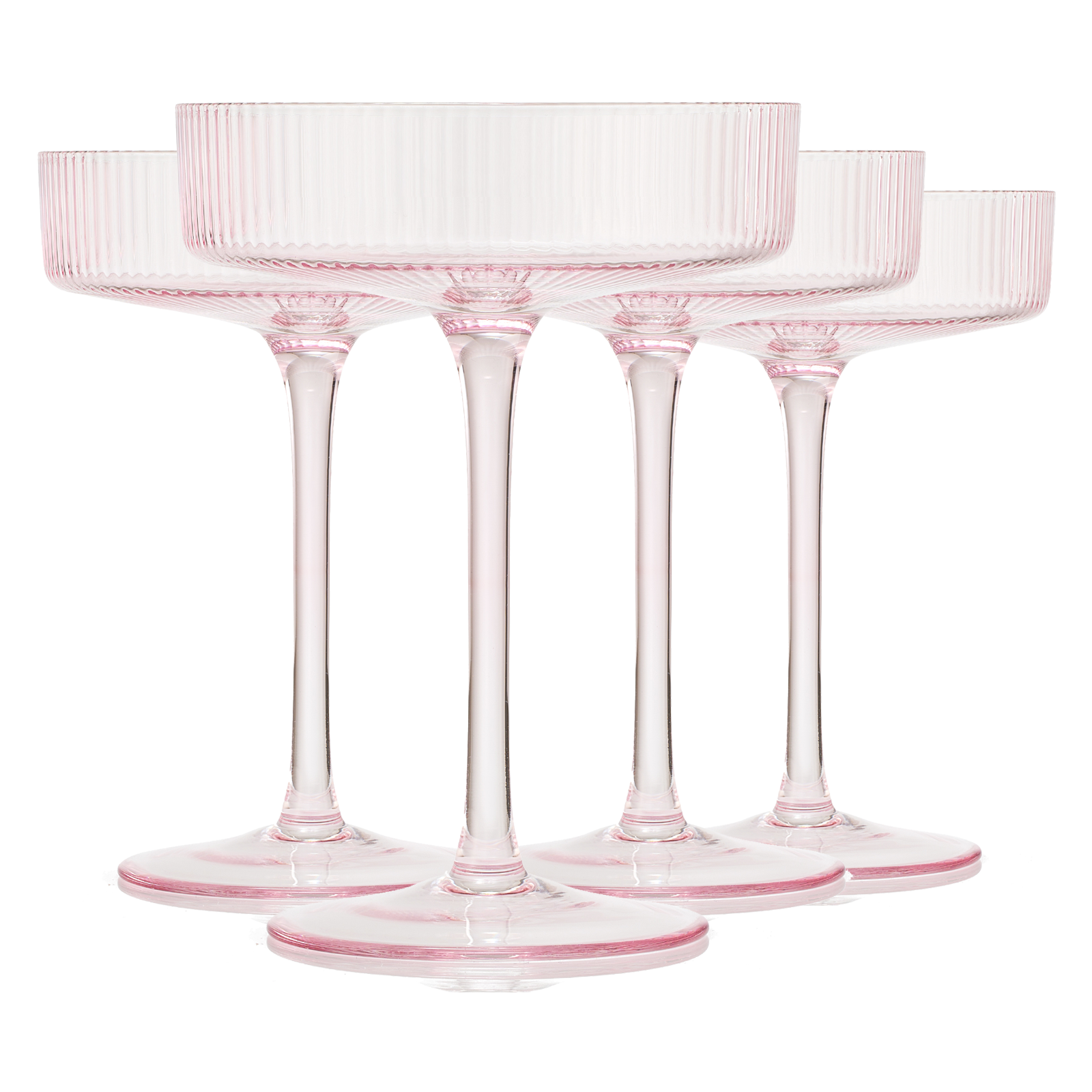 Dining & Tableware: Como Ribbed Champagne Coupe Cocktail Glassware, Set of 4 by Khen Site