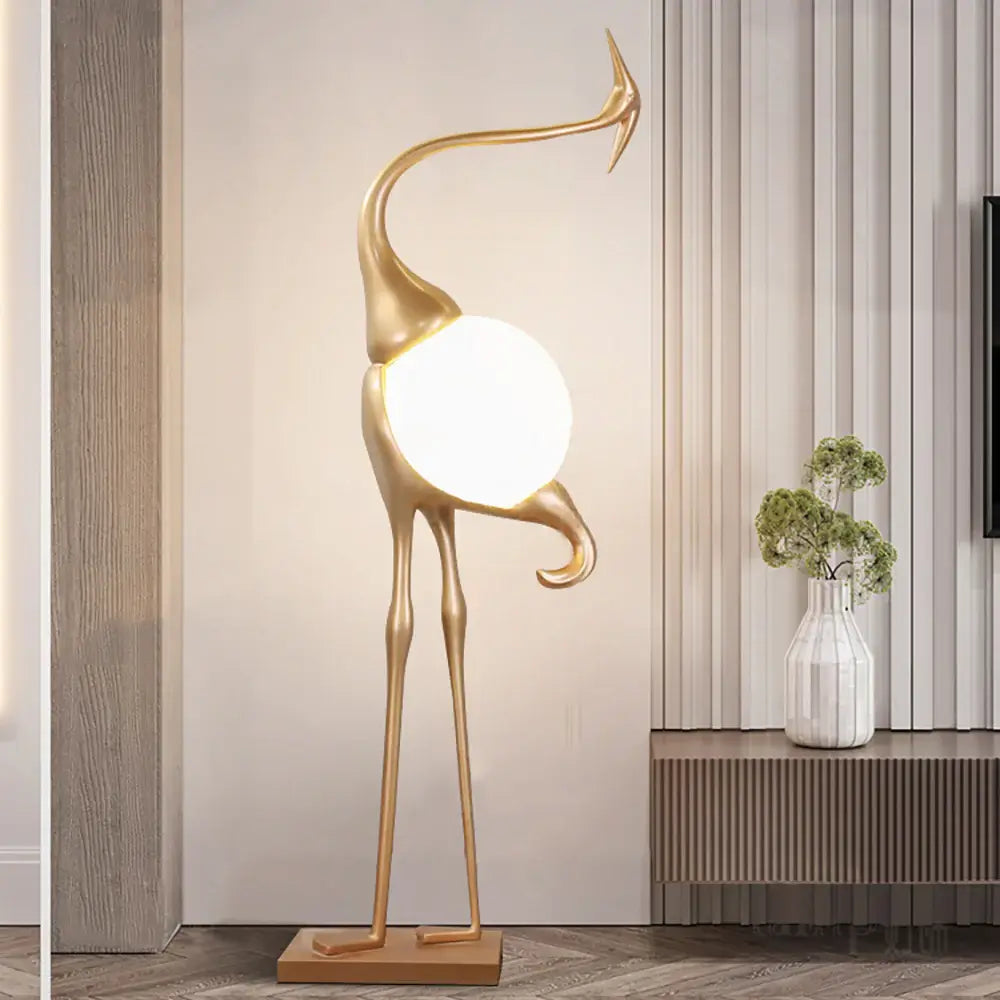 Animal Crane Art Deco Floor Lamp