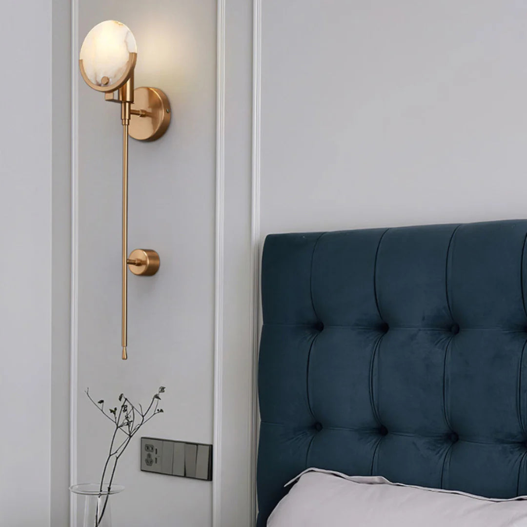 Alabaster Ava Brass Wall Lamp