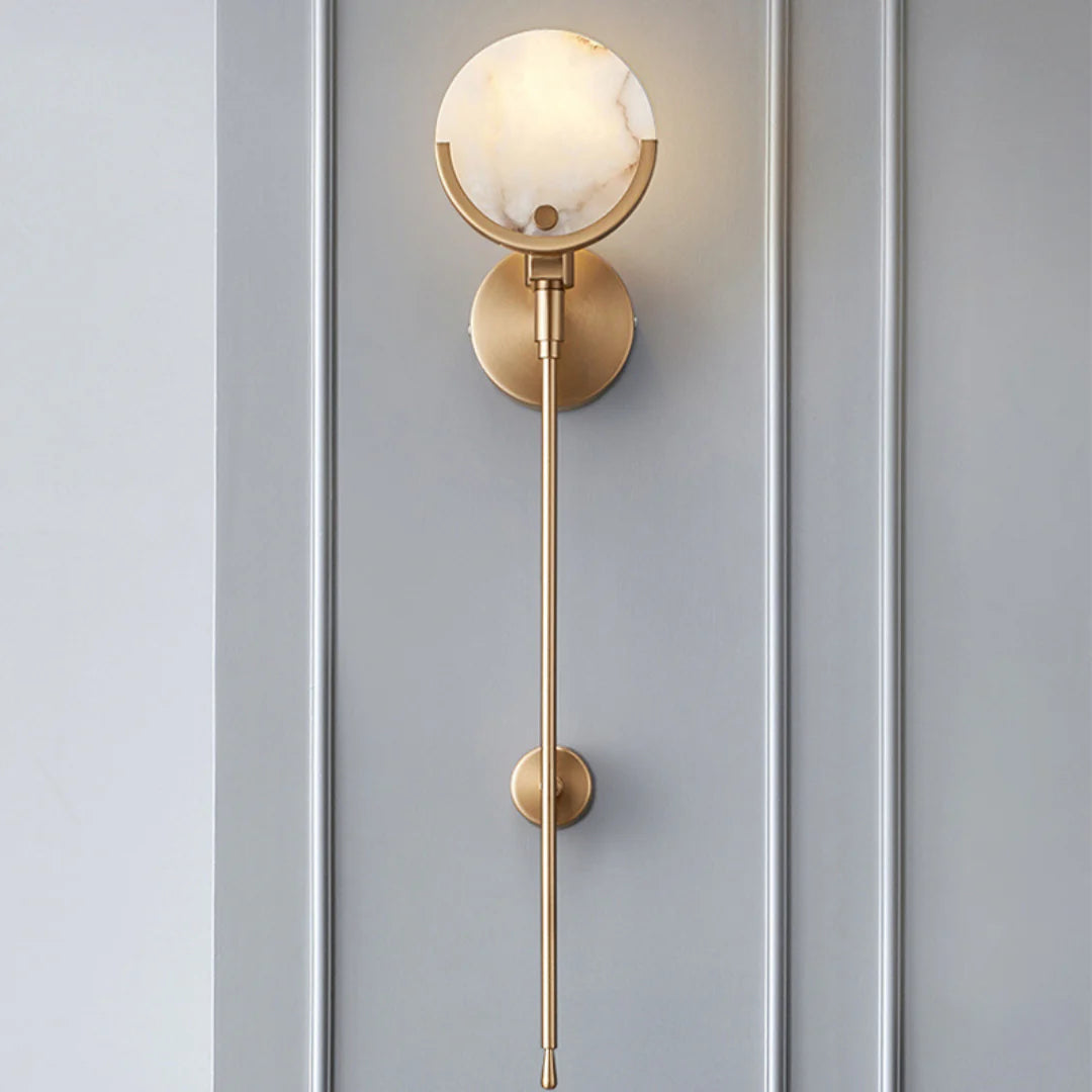 Alabaster Ava Brass Wall Lamp