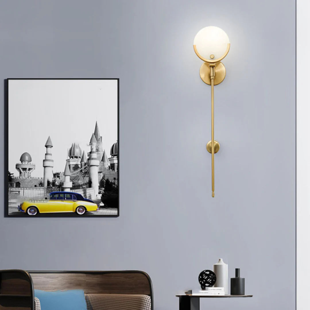 Alabaster Ava Brass Wall Lamp