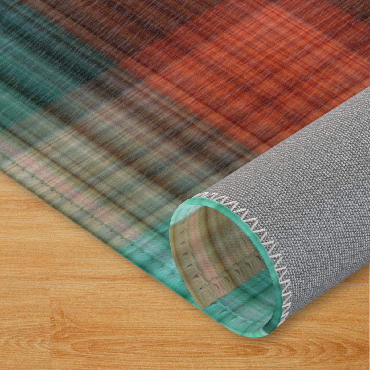 Washable Pet Playpen Floor Mat Rug, Green Flannel