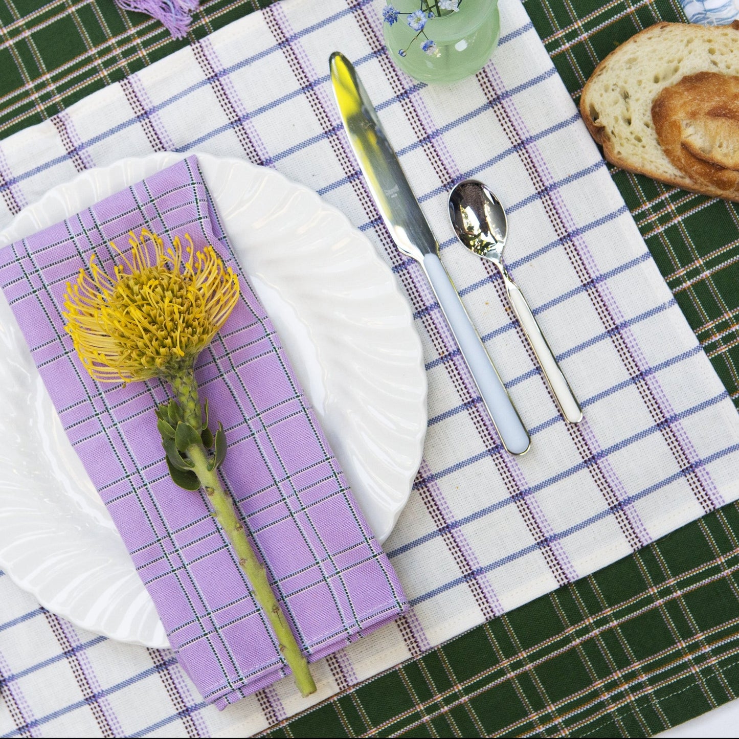 San Lucas Plaid White & Lilac Placemat
