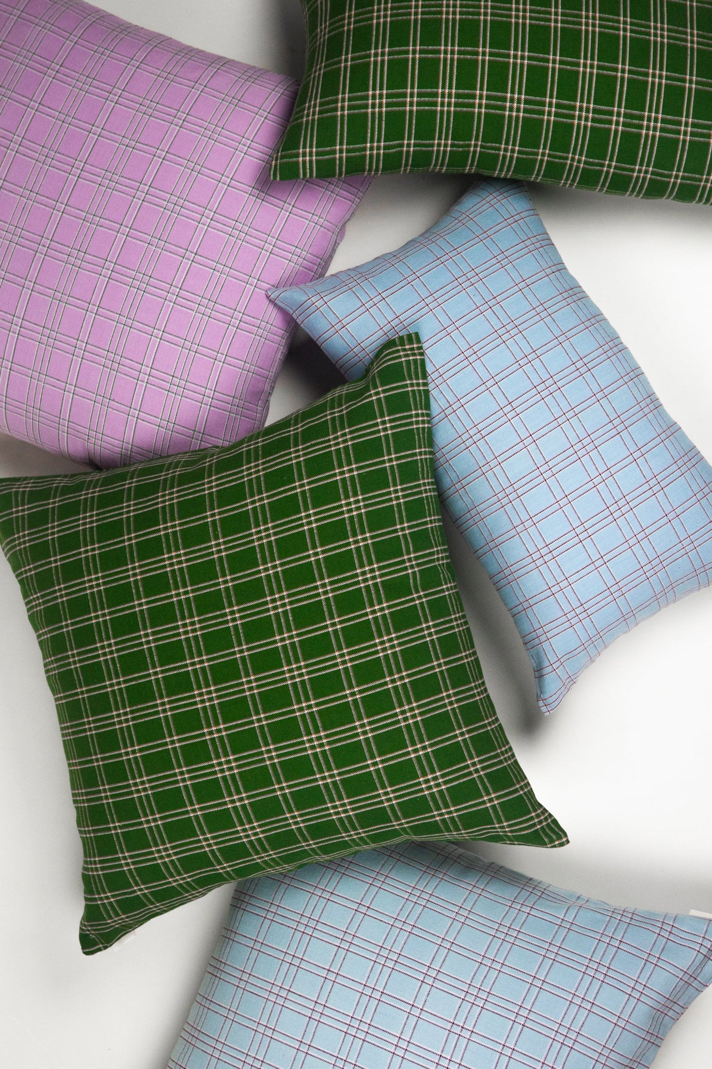 Chiapas Plaid Light Blue Pillow 20" x 20"