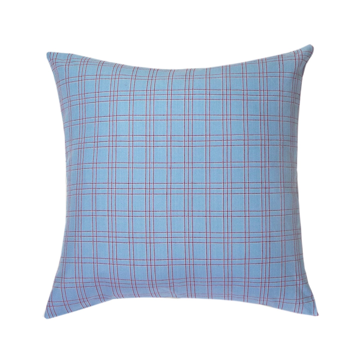 Chiapas Plaid Light Blue Pillow 20" x 20"