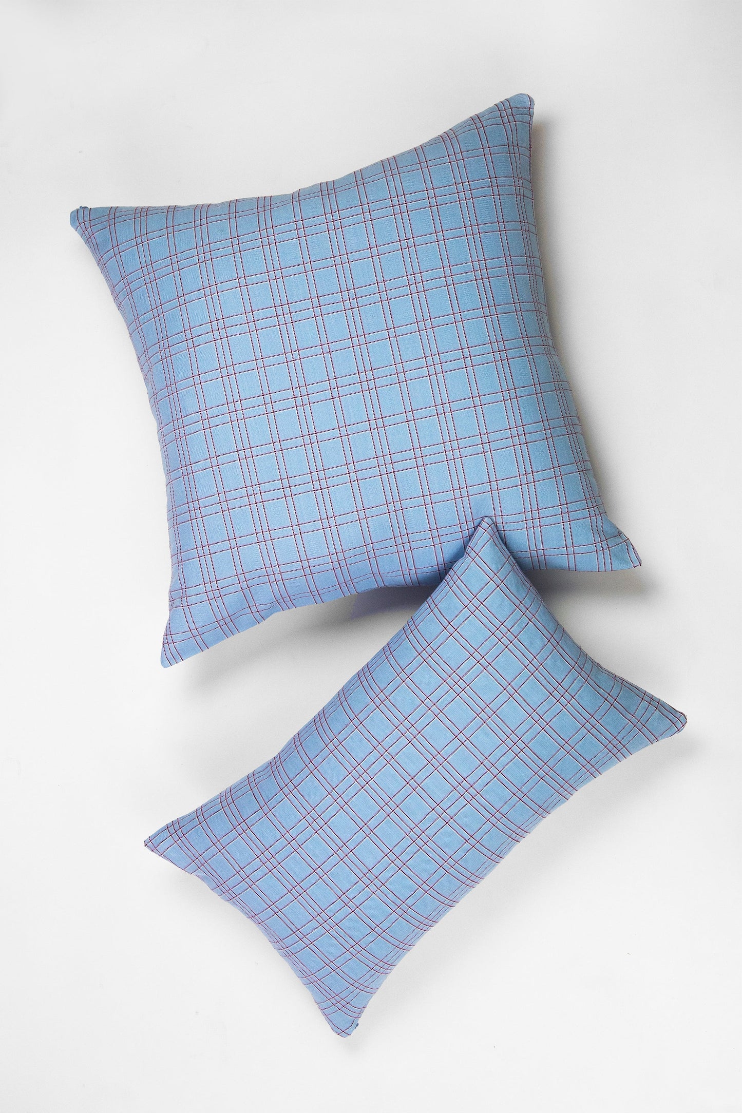 Chiapas Plaid Light Blue Pillow 20" x 20"
