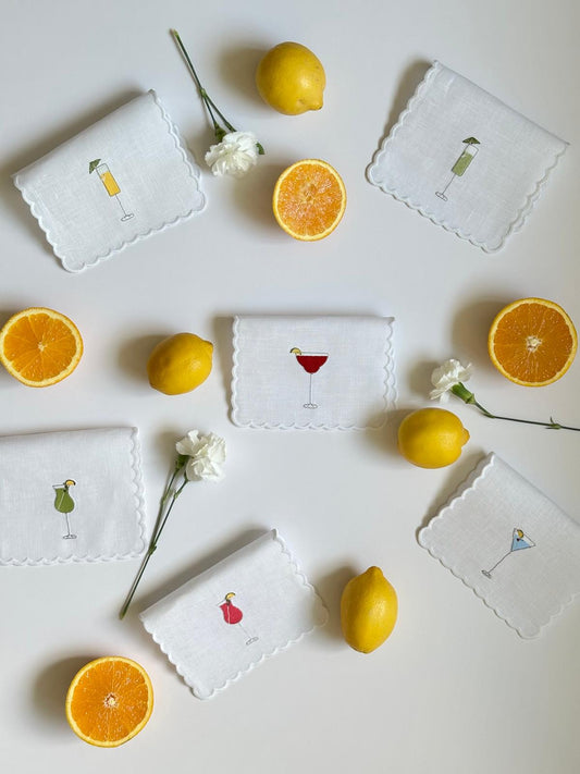 Kitchen Tools & Cookware: Embroidered Cocktail Napkin (Set of 6) by Talah Home