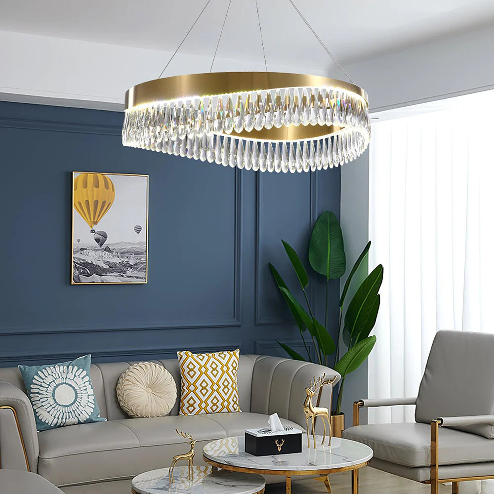 Golden Ring Crystal Light Luxury Chandelier