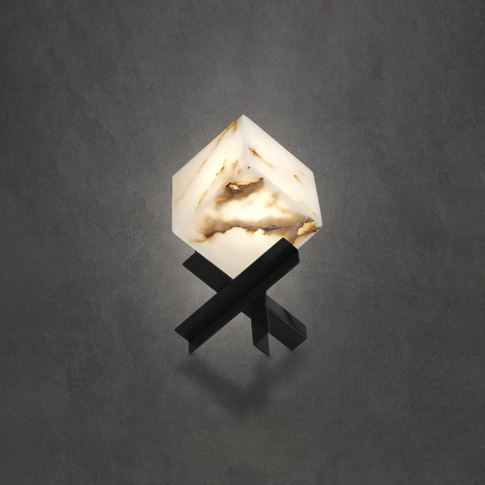 Cube Alabaster Table Lamp