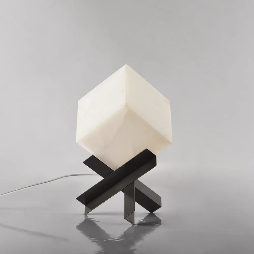 Cube Alabaster Table Lamp