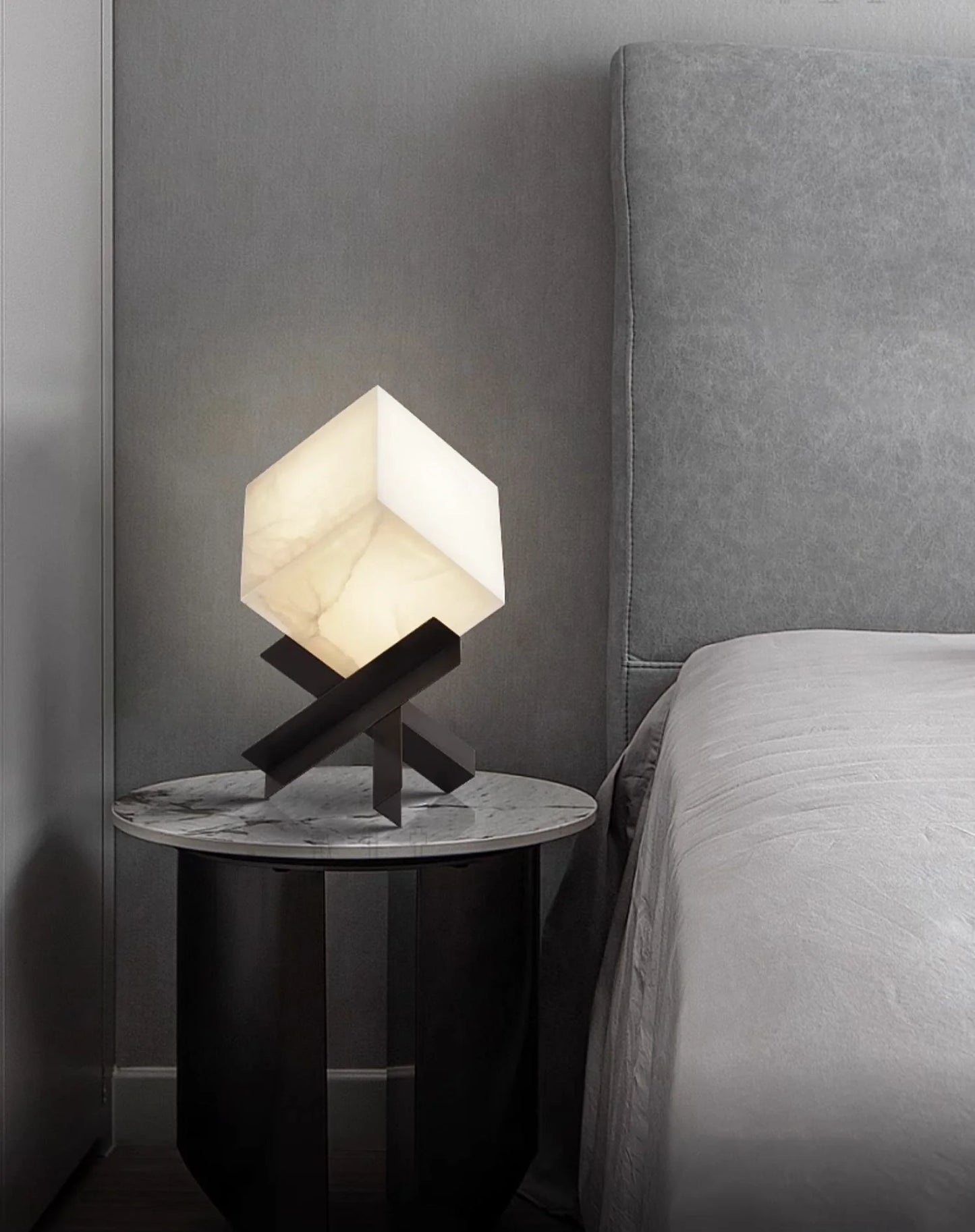 Cube Alabaster Table Lamp