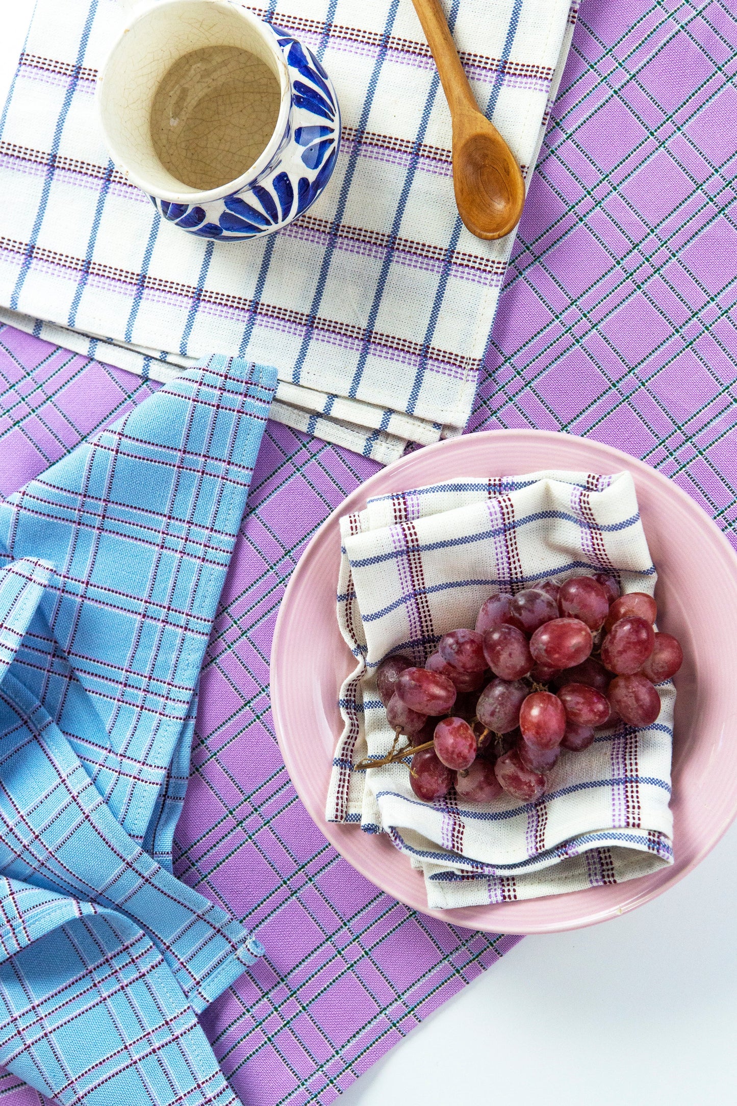 San Lucas Plaid White Napkin