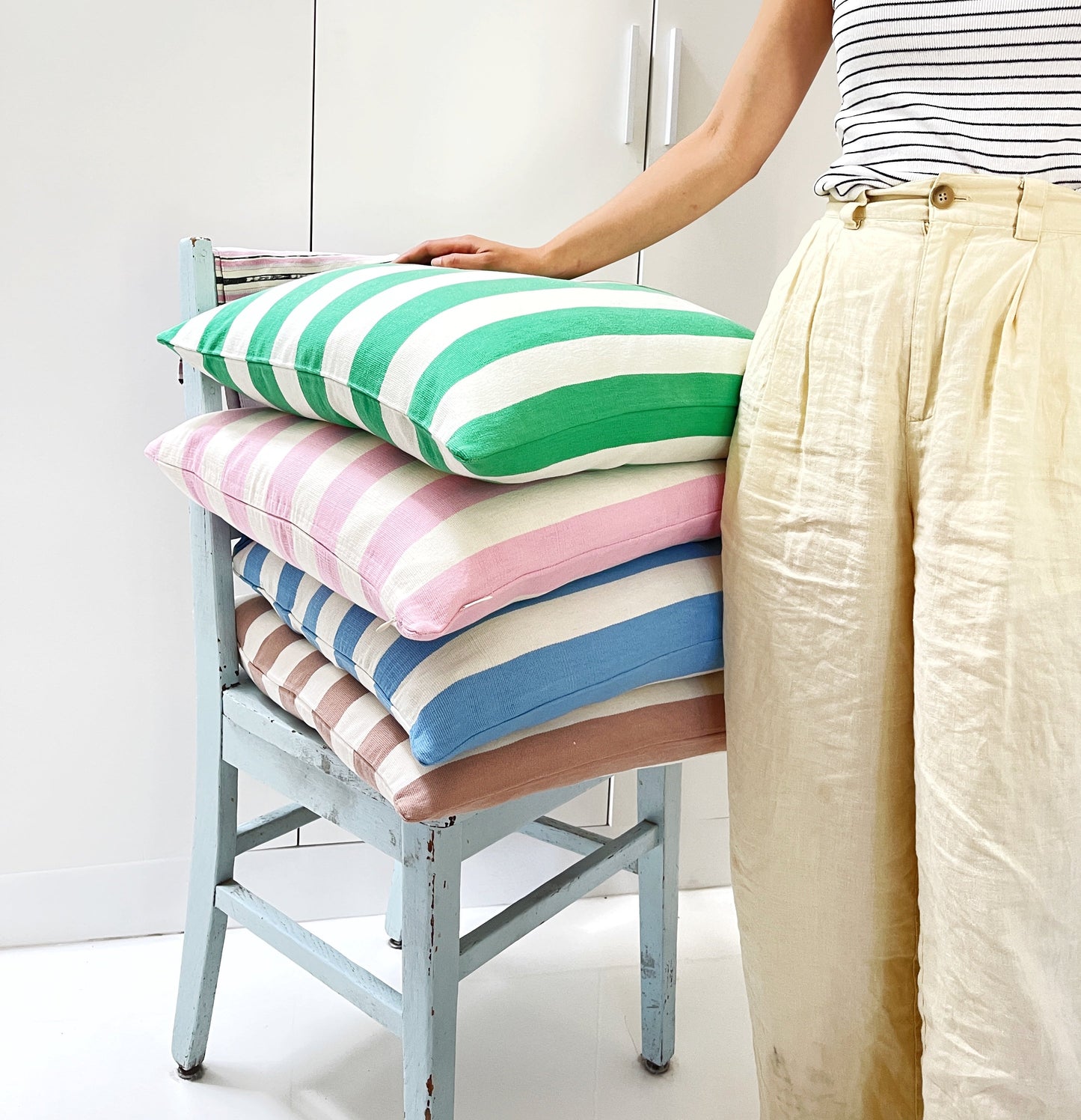 Santiago Cabana Stripe - Light Pink
