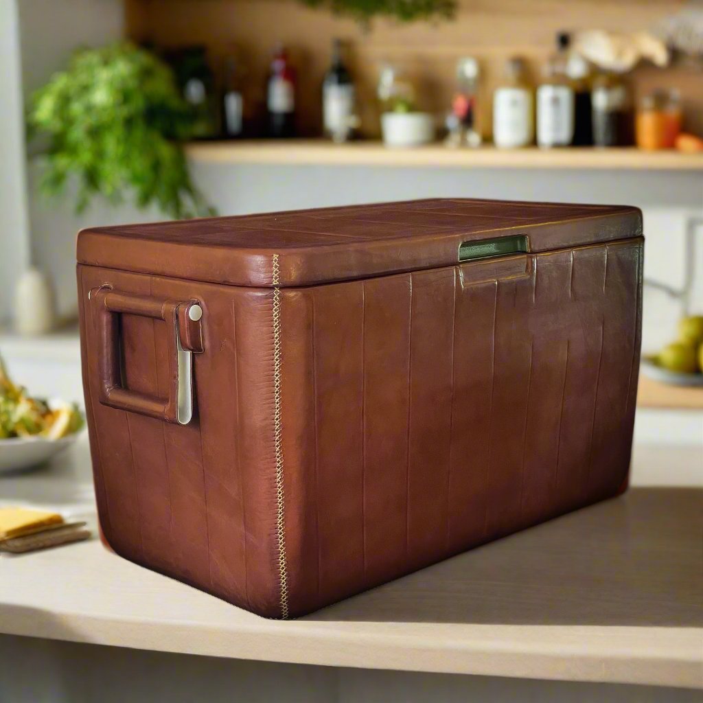 Kitchen Tools & Cookware: La Familia | XL Leather Cooler with Handles (46L) by Bati