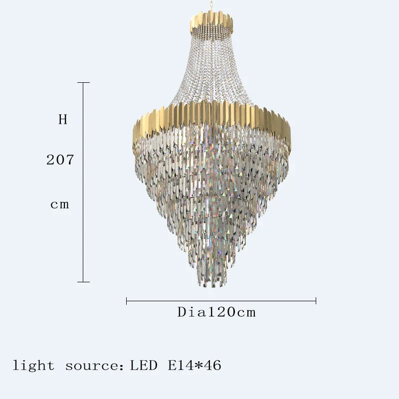Modern Nordic Crystal Pendant Lights - Light Luxury Elegance for Villas, Hotels, and Double Staircase Living Spaces with LED Efficiency