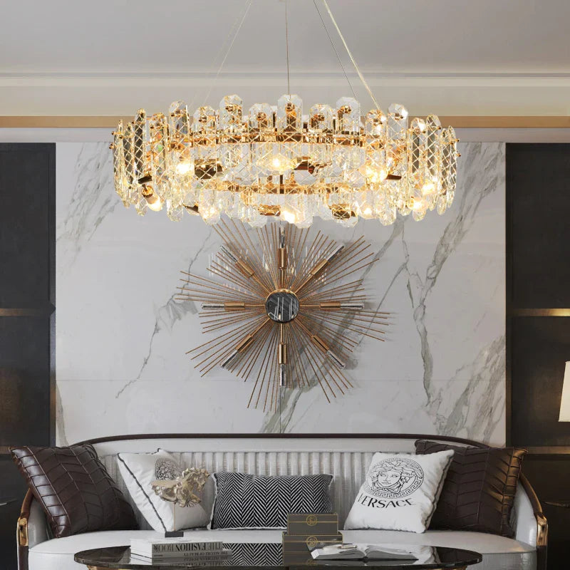 Modern Lustre Crystal LED Pendant Lights - Elegant Illumination for Living, Dining, and Bedroom Spaces