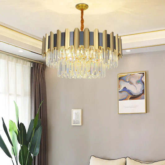 LED Modern Stainless Steel Crystal Chandeliers - Elegant Home Lighting for Foyers and Entrances