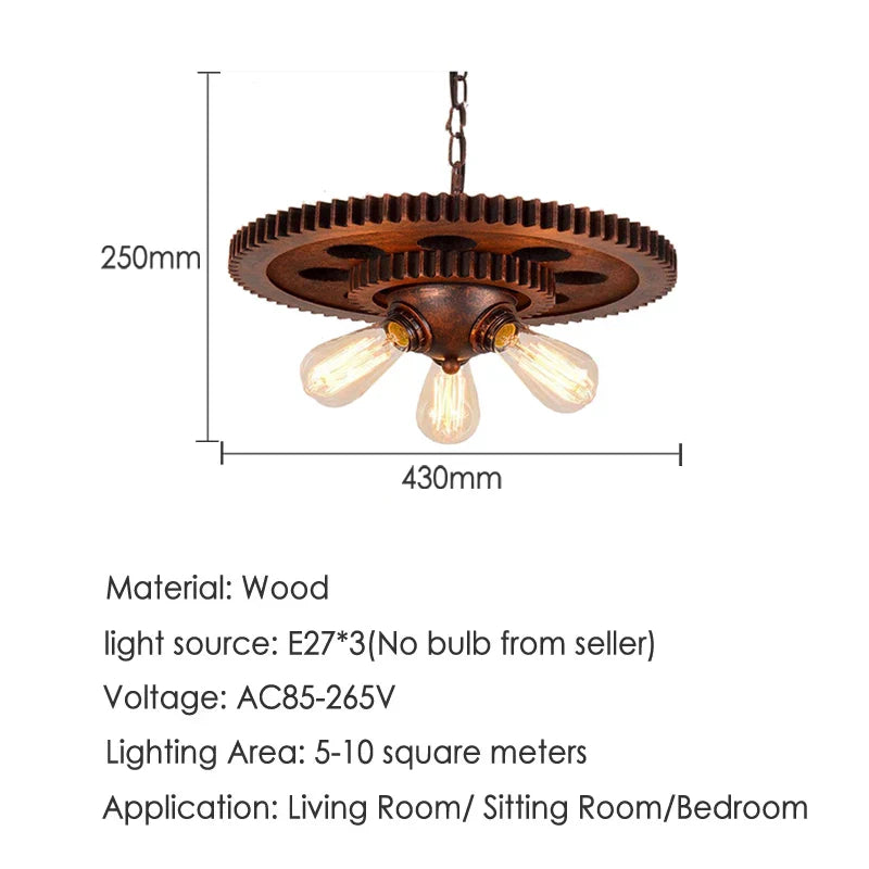 Loft Retro Industrial Iron Chandelier Pendant Lamp - Personality Fixture for Hotel, Restaurant, Bar, and Cafe Lighting