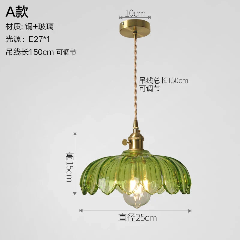 Nordic Style Copper Pendant Light Fixtures - Modern Glass Hanging Lamp for Kitchen, Dining, and Living Spaces