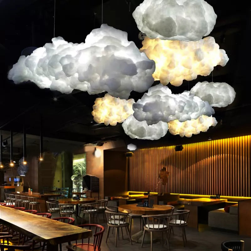 Post Modern Cloud Chandelier Lights - Ideal for Bars, Cafes, and Living Room Bedroom Decor - Unique Cloud Pendant Lamp Inspired Decorative Lighting Fixture