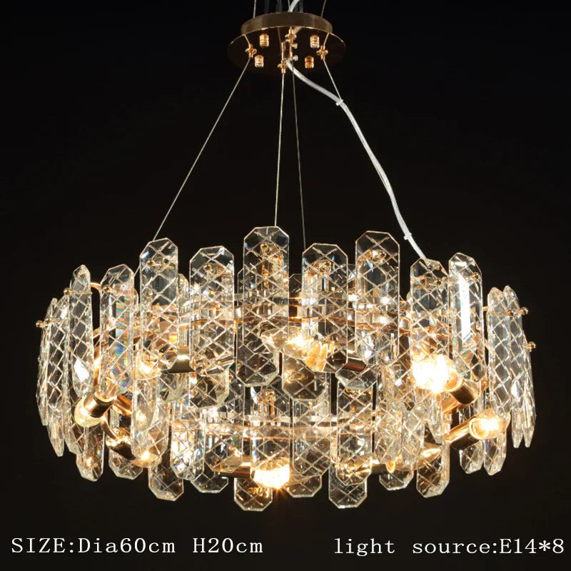 Modern Lustre Crystal LED Pendant Lights - Elegant Illumination for Living, Dining, and Bedroom Spaces