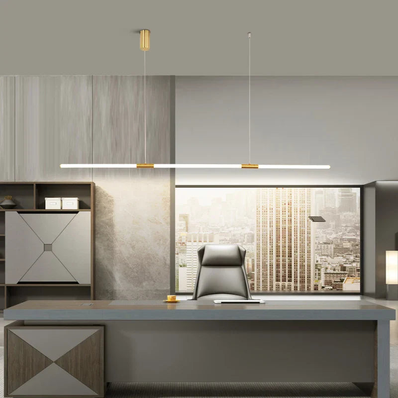Elegant Copper Plating LED Pendant Lights - Modern Lighting for Living and Study Rooms