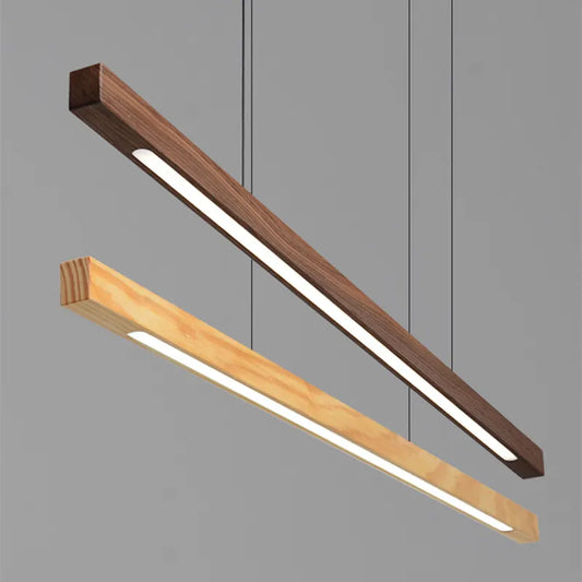 Japanese-inspired Black Walnut Pendant Light - Nordic Minimalist Design for Dining Tables, Offices, and Home Decor