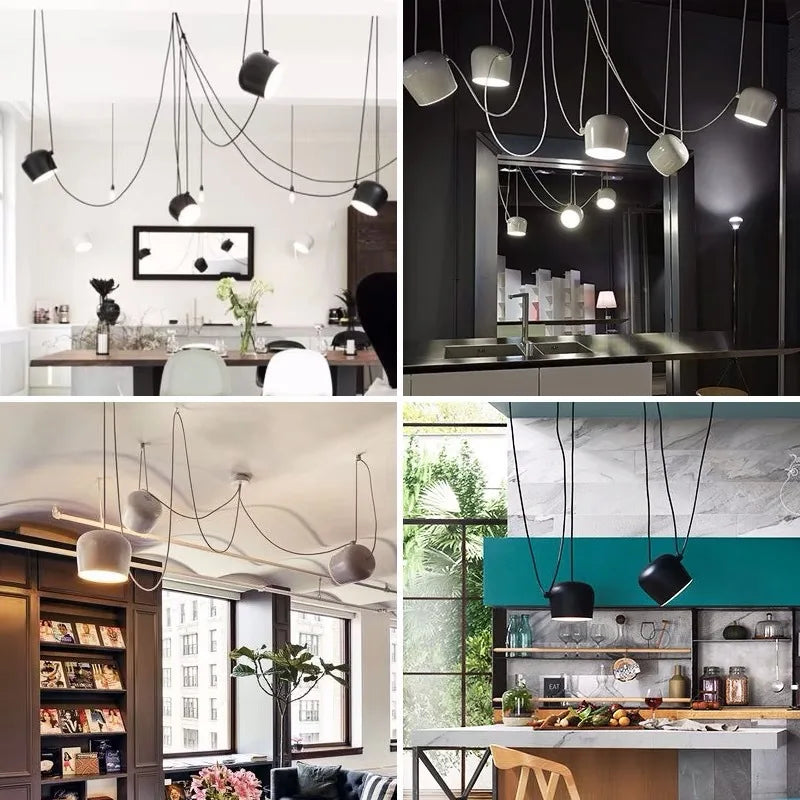 Modern Drum Pendant Lamp - LED Hanglamp with Industrial Charm for Restaurant, Kitchen, and Nordic Loft Decor