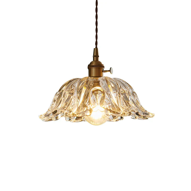 Japanese Glass Pendant Light - Vintage Brass Restaurant and Bar Lighting
