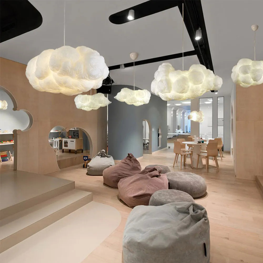 Nordic Clouds Pendant Lights - Ideal for Hotel Lobby and Restaurant Decor - Unique Silk Lamp Dark Clouds Hanglamp for Personality Decorative Lighting
