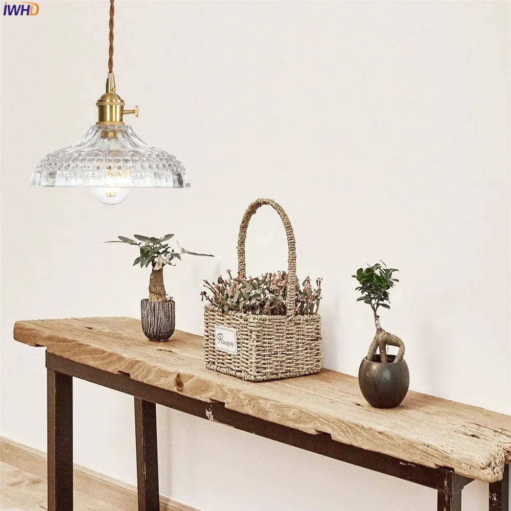 Nordic Glass Pendant Light - Elegant Copper Fixture for Dining and Living Spaces