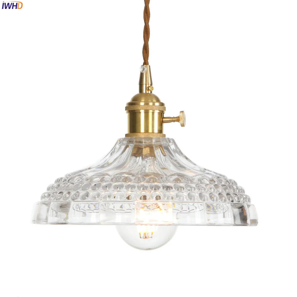 Nordic Glass Pendant Light - Elegant Copper Fixture for Dining and Living Spaces