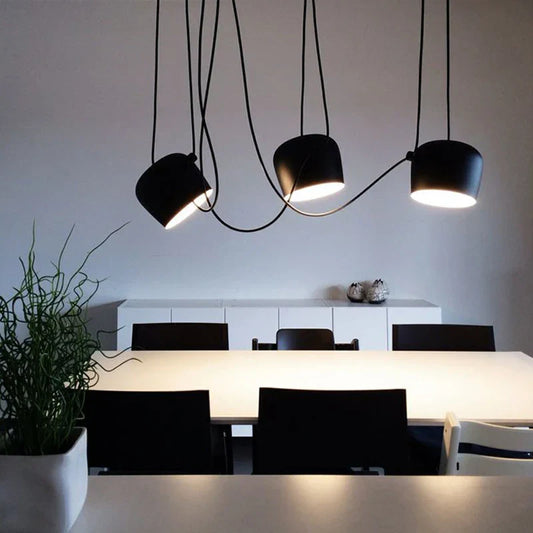 Modern Drum Pendant Lamp - LED Hanglamp with Industrial Charm for Restaurant, Kitchen, and Nordic Loft Decor