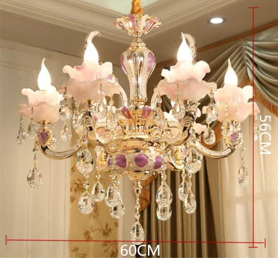 European Style Crystal Chandelier - Elegant Zinc Alloy Pendant Lighting for Modern Decor