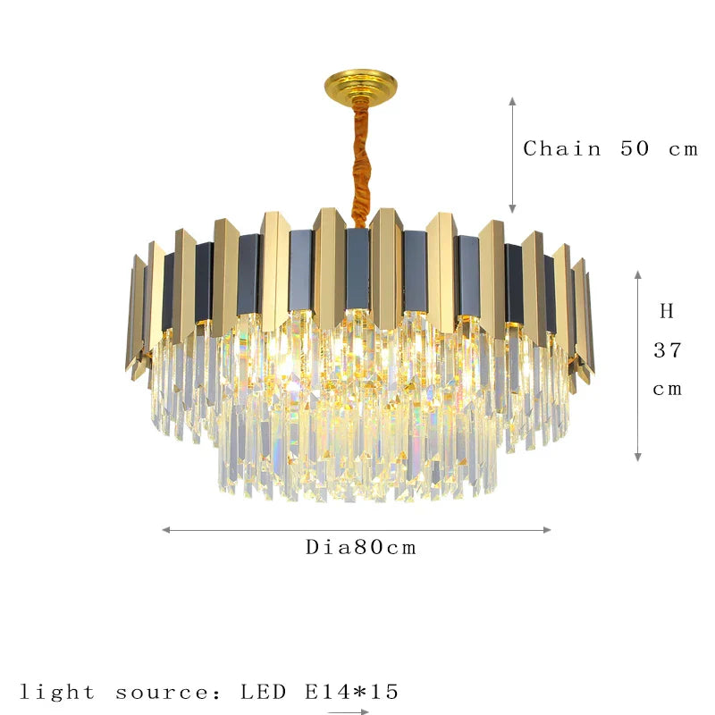 LED Modern Stainless Steel Crystal Chandeliers - Elegant Home Lighting for Foyers and Entrances