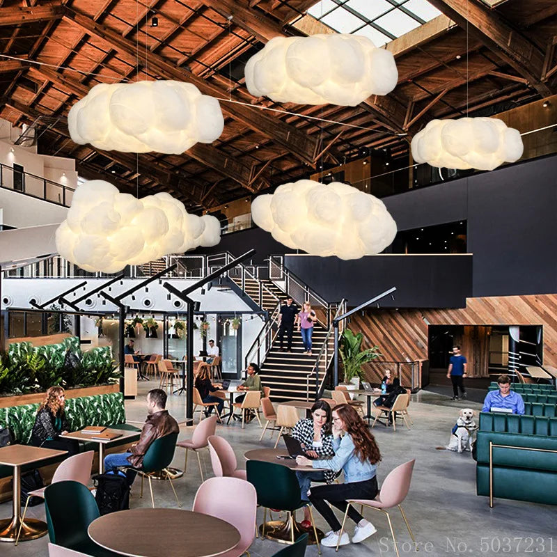 Post Modern Cloud Chandelier Lights - Ideal for Bars, Cafes, and Living Room Bedroom Decor - Unique Cloud Pendant Lamp Inspired Decorative Lighting Fixture
