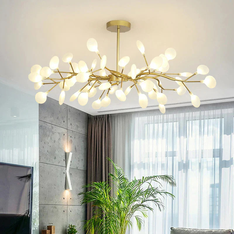 Modern LED Firefly Chandelier - Contemporary Ceiling Pendant Lamp for Living Room, Bedroom, Kitchen