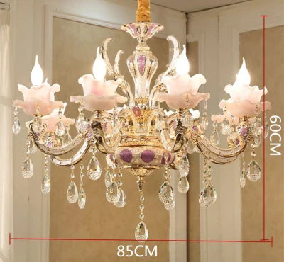 European Style Crystal Chandelier - Elegant Zinc Alloy Pendant Lighting for Modern Decor