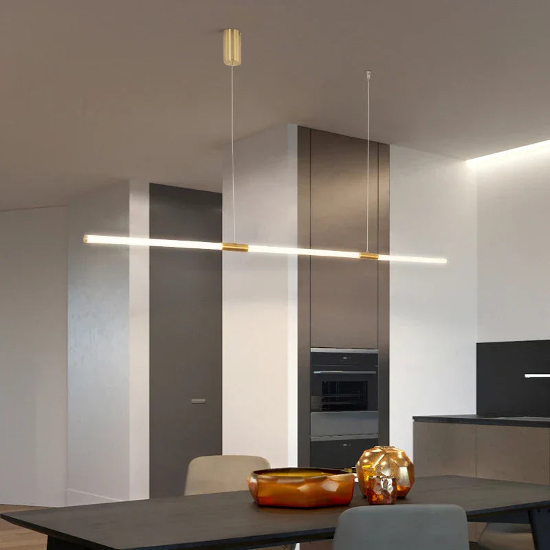 Elegant Copper Plating LED Pendant Lights - Modern Lighting for Living and Study Rooms