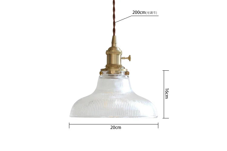 Nordic Style Copper Pendant Light Fixtures - Modern Glass Hanging Lamp for Kitchen, Dining, and Living Spaces