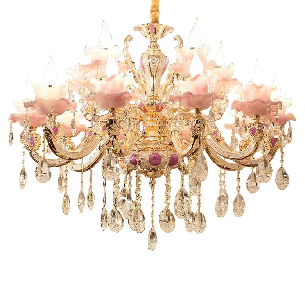 European Style Crystal Chandelier - Elegant Zinc Alloy Pendant Lighting for Modern Decor