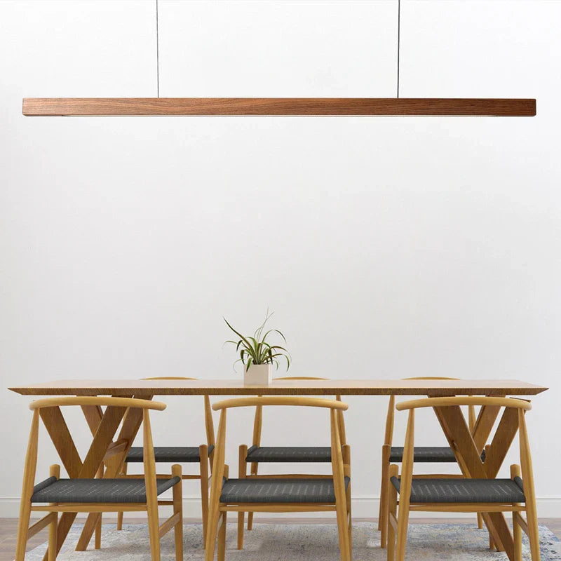 Japanese-inspired Black Walnut Pendant Light - Nordic Minimalist Design for Dining Tables, Offices, and Home Decor