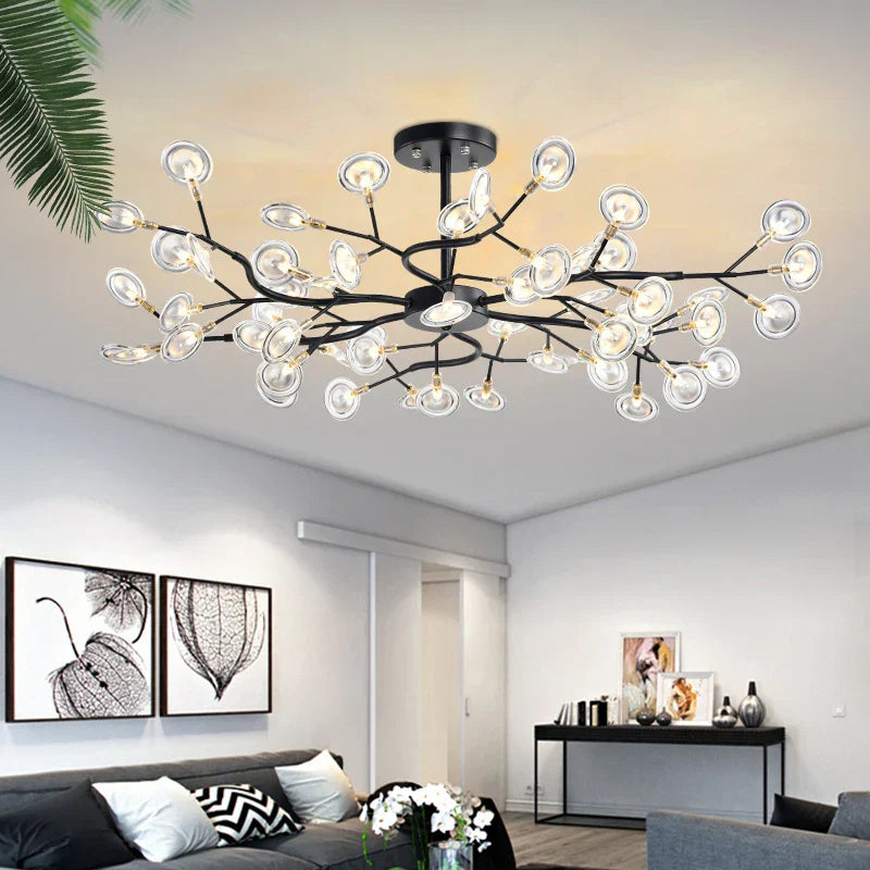 Modern LED Firefly Chandelier - Contemporary Ceiling Pendant Lamp for Living Room, Bedroom, Kitchen