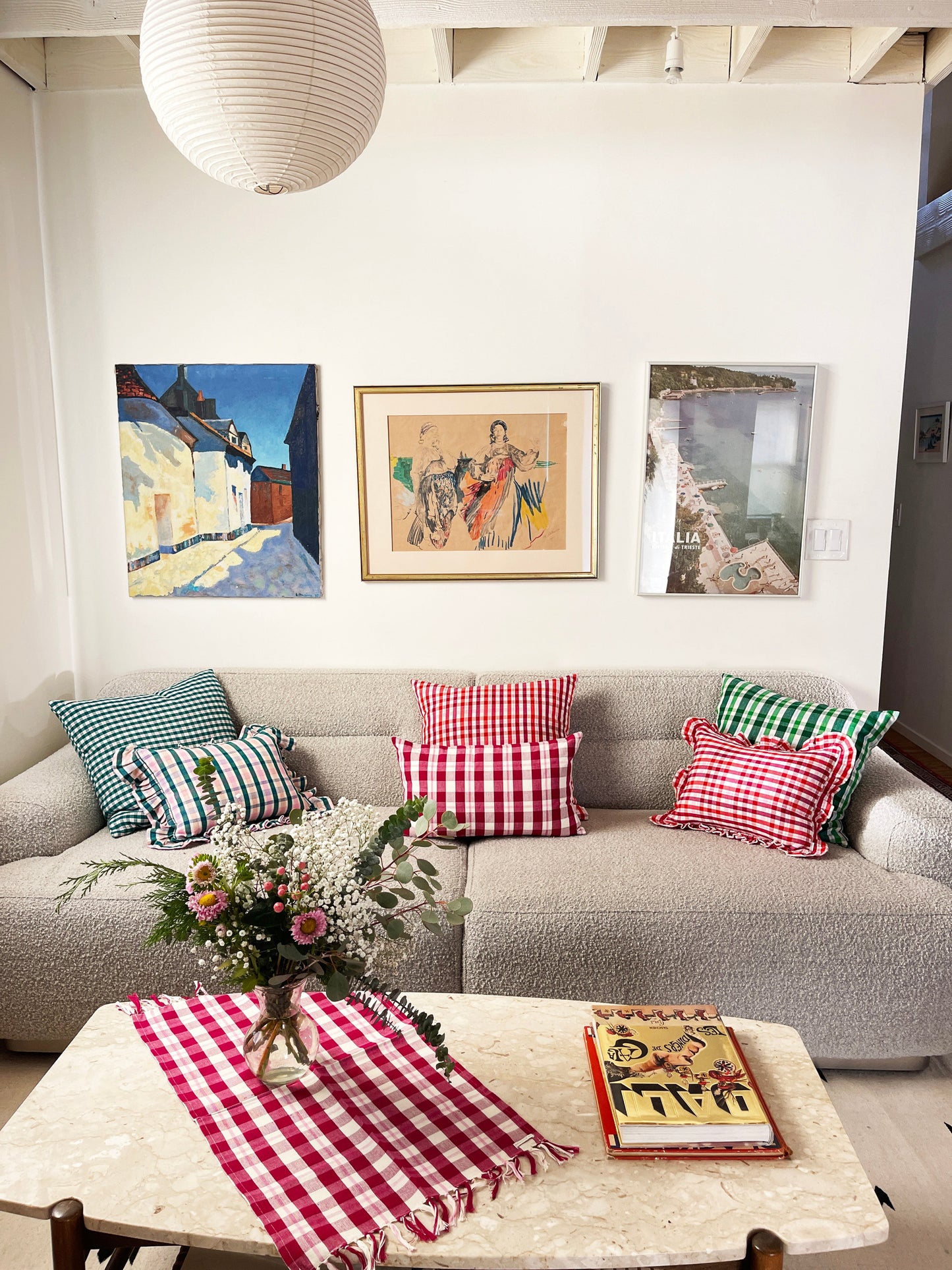 Josefina Ruffle Plaid Pillow