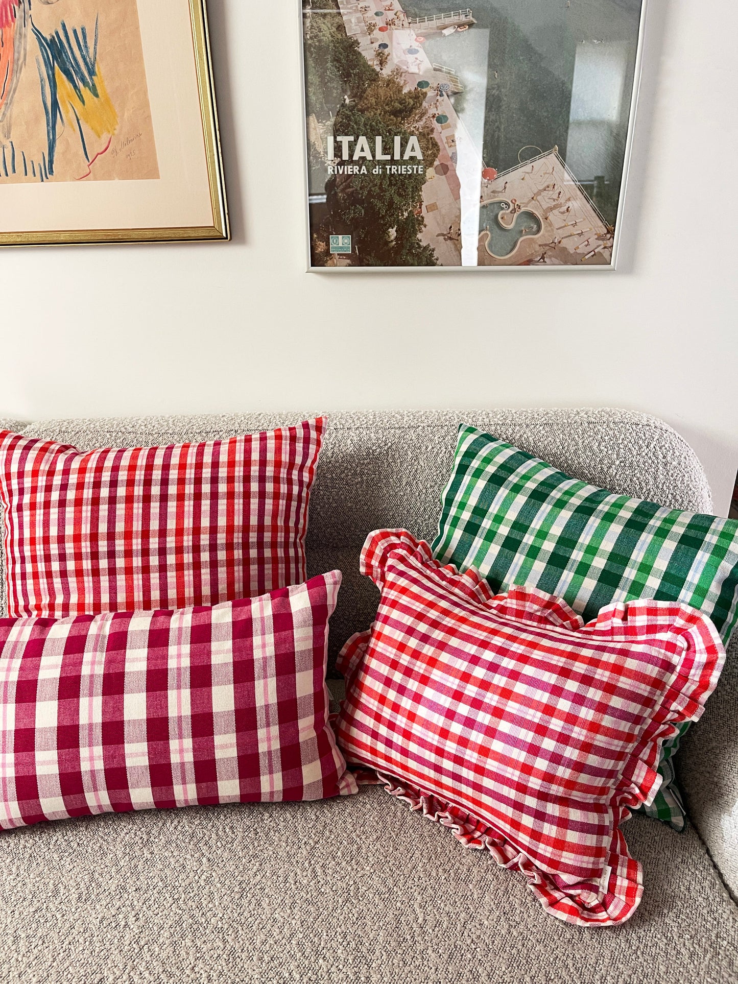 Josefina Ruffle Plaid Pillow