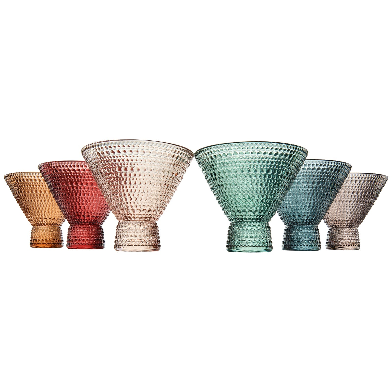 Dining & Tableware: Tonal Hobnail Martini Cocktail Glassware, Set of 6 by Khen Site