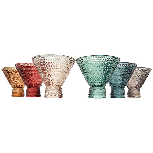 Dining & Tableware: Tonal Hobnail Martini Cocktail Glassware, Set of 6 by Khen Site