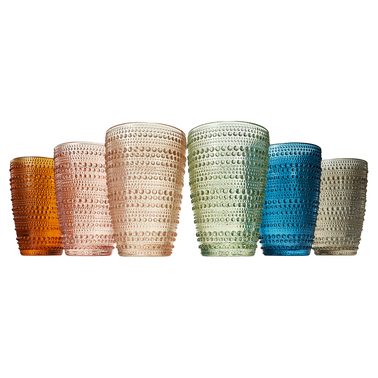 Dining & Tableware: Tonal Hobnail Highball Glassware, Set of 6 by Khen Site