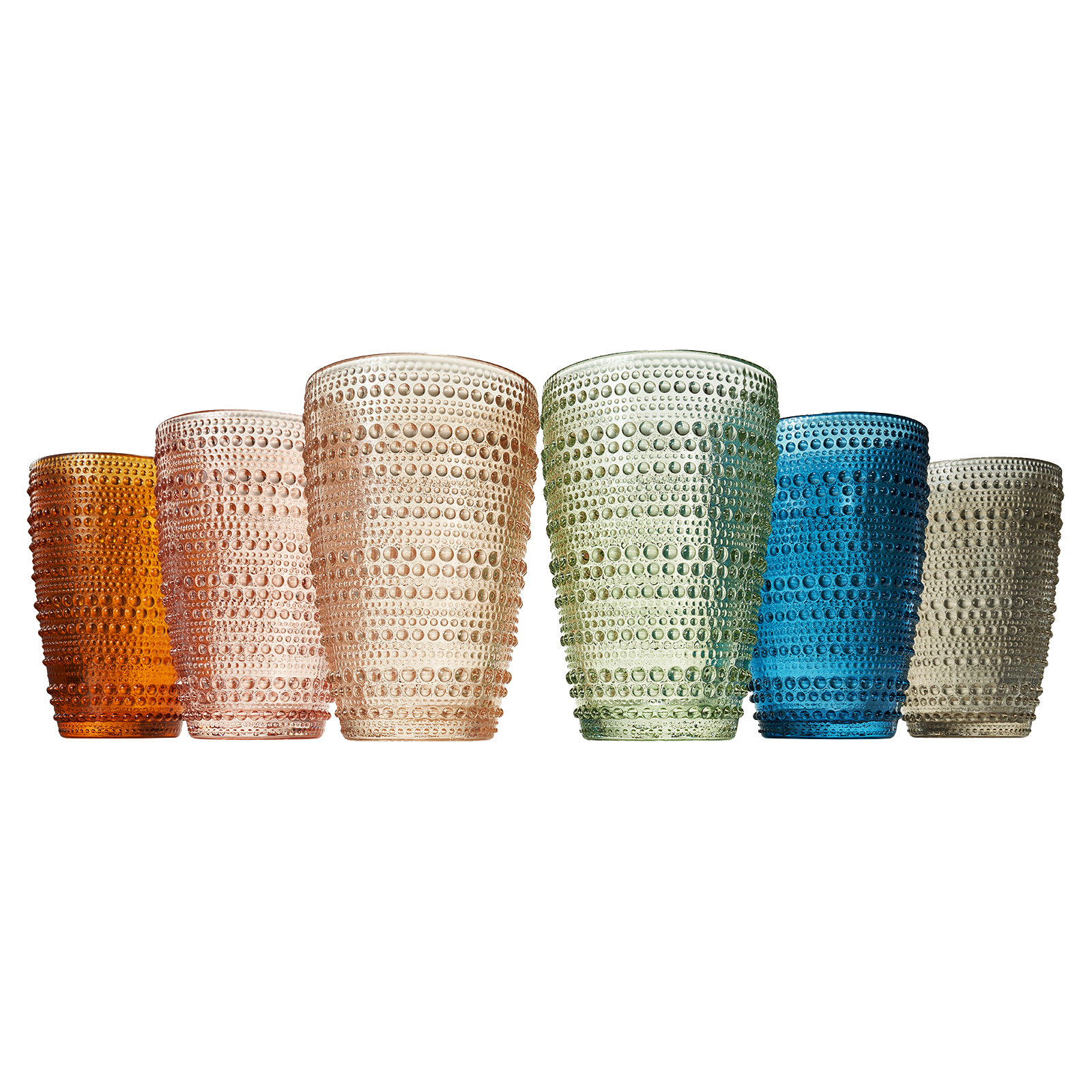 Dining & Tableware: Tonal Hobnail Highball Glassware, Set of 6 by Khen Site