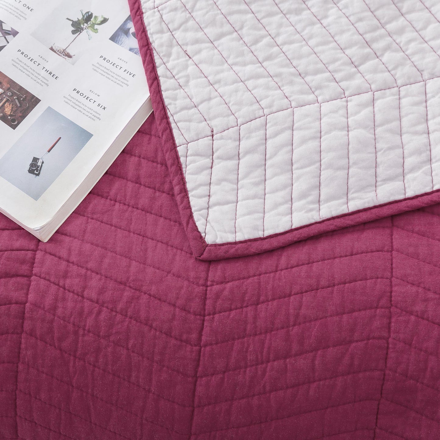 Kasentex Ultra Soft Cotton Oversized Bedspread Set, Blue or Red, Room Decor, Graduation Gifts